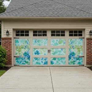 Insulated garage door covers reducing temperature transfer and improving energy savings.