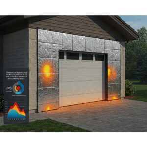 Decorative garage door covers adding a personalized and aesthetic touch to your garage exterior.