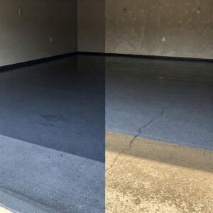 Illustration comparing the durability and benefits of polyaspartic garage floor coating versus epoxy.