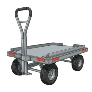 Vector illustration of a heavy-duty equipment cart designed for transporting larger and heavier items.