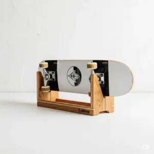 Simple skateboard rack designed for storing one skateboard.