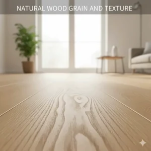 Detailed photo of the natural grain and texture found in engineered hardwood's real wood top layer.