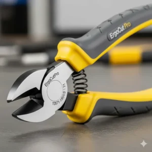 A detailed view of an ergonomic electrical wire cutter tool designed with soft-grip, anti-slip handles for reduced hand fatigue.