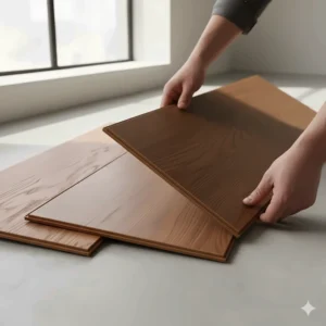 An image showing the DIY-friendly laminate flooring installation process using a simple click-lock mechanism.