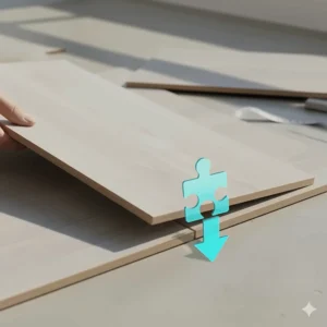 Diagram illustrating the simple click-lock installation system used for most modern laminate flooring.