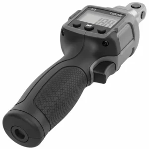 An image highlighting the ergonomic, non-slip handle of a 1/2-inch digital torque wrench for comfortable and secure gripping during use.