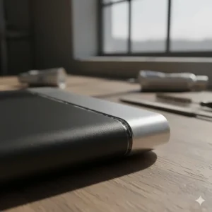 A detailed, successful repair or craft project demonstrating a finished, strong bond where the plastic and metal are seamlessly joined.