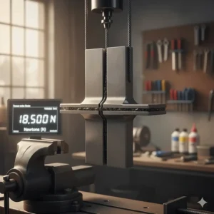 Demonstrating the high tensile strength of the strongest metal to metal glue under stress.