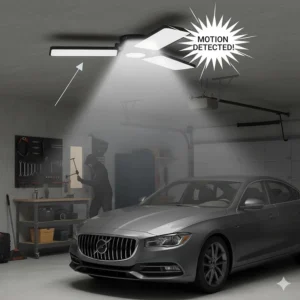 Graphic depicting a motion sensor light triggering as an intruder enters the frame to deter theft.