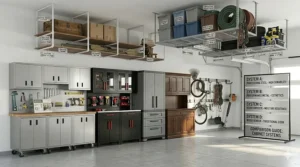 A visual comparison chart of industrial-grade heavy-duty metal garage storage systems.