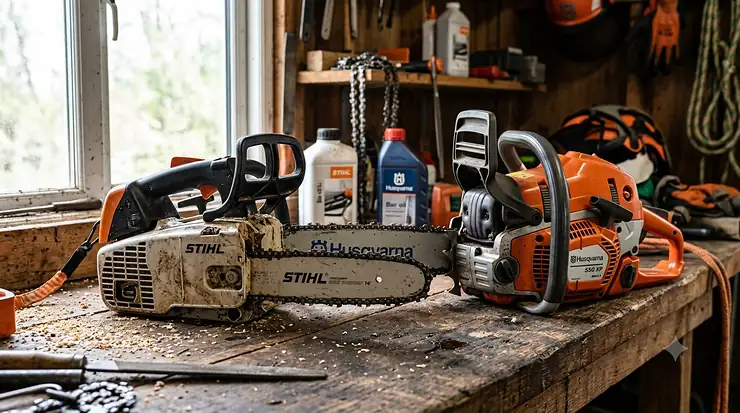Comparison of professional top handle vs rear handle chainsaws for arboriculture and ground work.