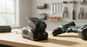 Lithium-ion battery and charger set for a reliable cordless power drill used around the house.