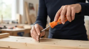 An ergonomic tool set for women beginners featuring comfortable rubber grips on hand tools.