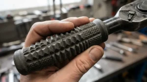Close-up of textured cushion grip handles from a klein tools vs craftsman screwdriver set